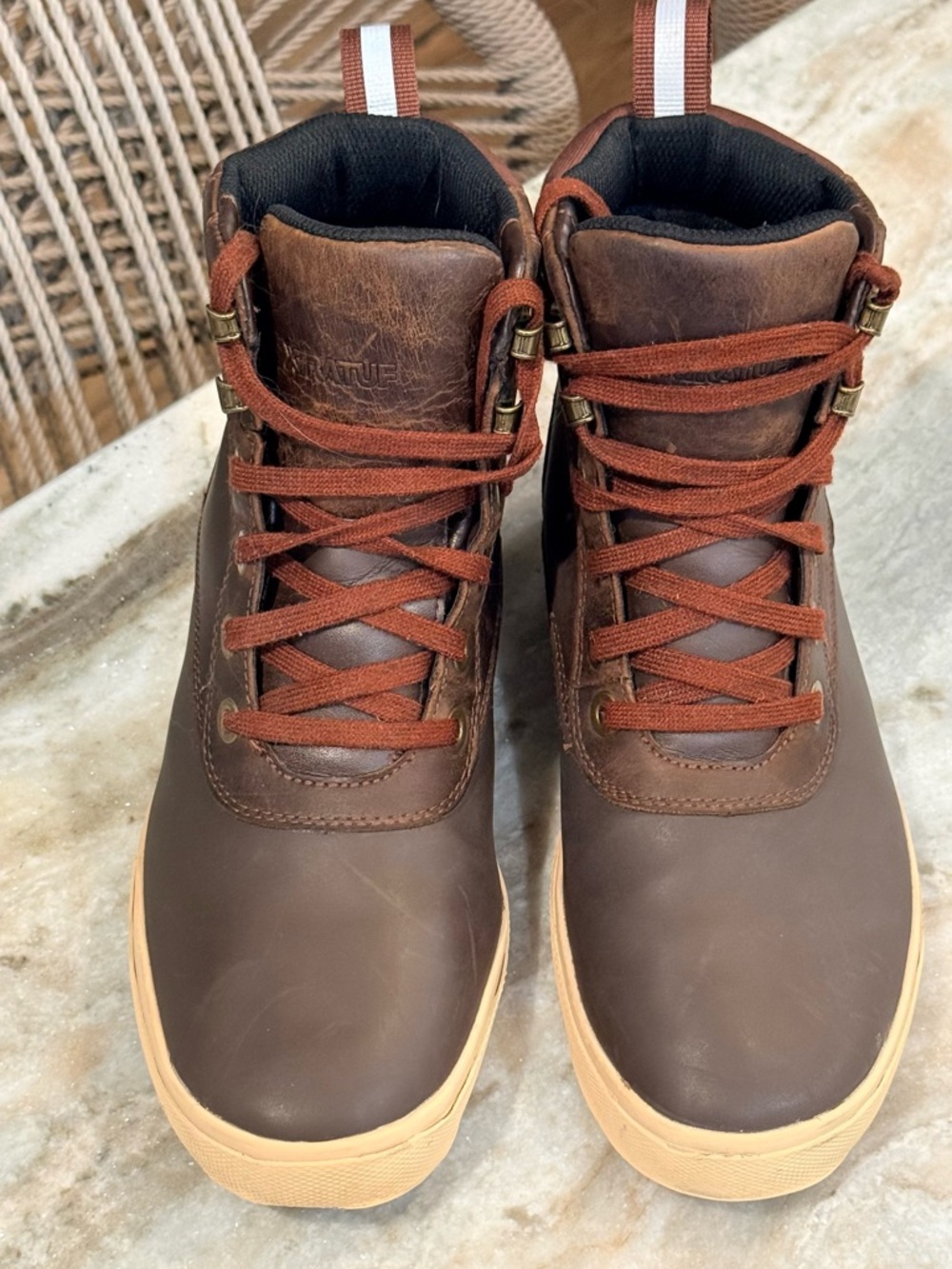 Women’s XTRATUF Dark brown leather lace up deck boots- Size 8.5 - Picture 3 of 8